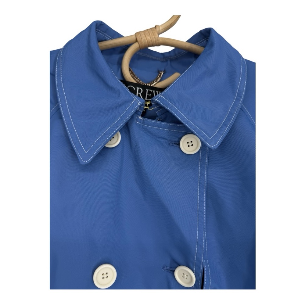 J Crew Belted Women’s Trench Coat French (WEDGEWOOD) Blue Mid Length CD420 $298 - Picture 6 of 15